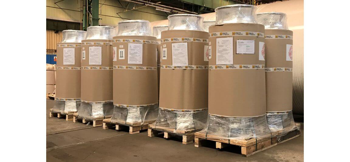 Auguste Cryogenics liquid cylinders prepared for shipment