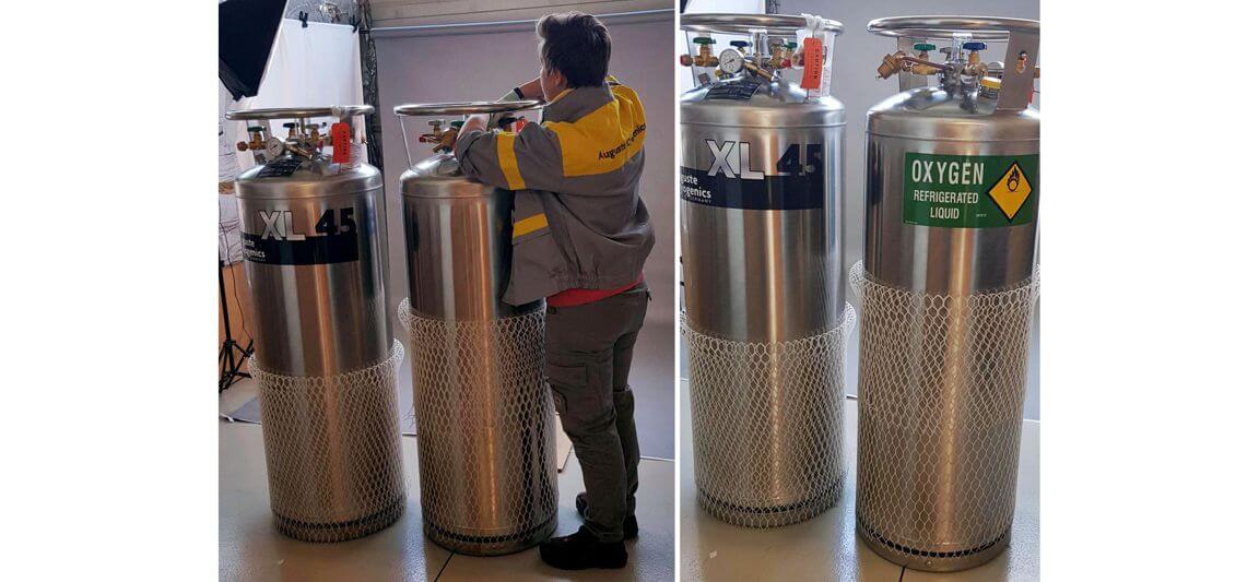Oxygen vessels shipped by Auguste Cryogenics Germany